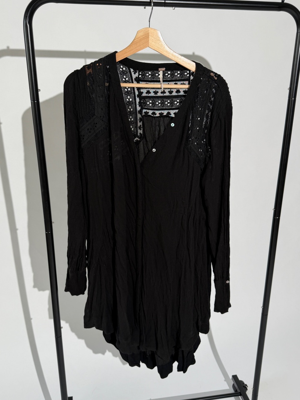 Free people black shirt dress size small